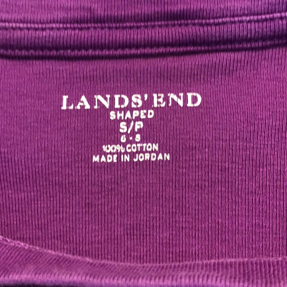 Land’s End long sleeved cotton crew neck tee S/P - Picture 3 of 4